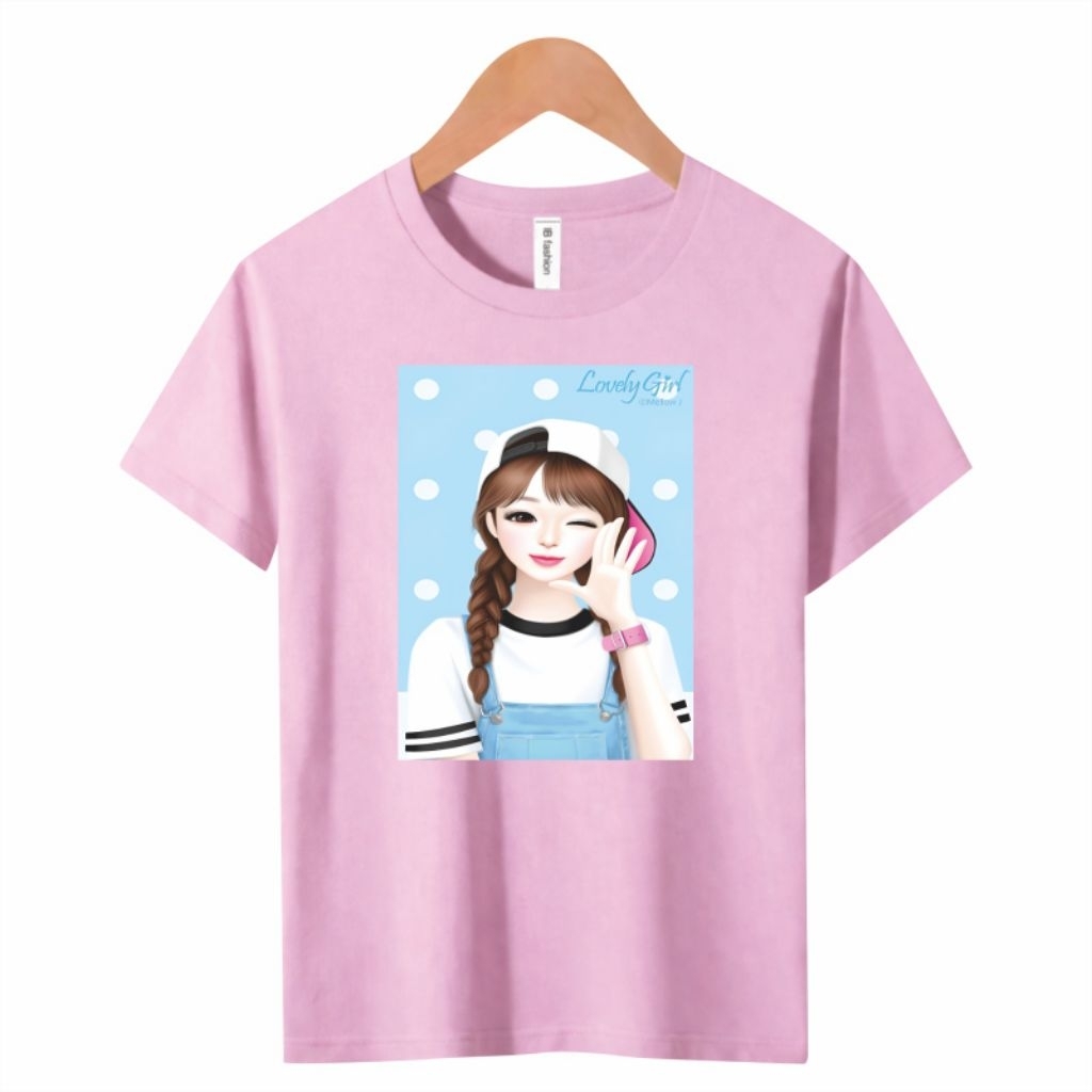 ((IB))KAOS ANAK PEREMPUAN/CEWEK TOPI DIGITAL SABLON