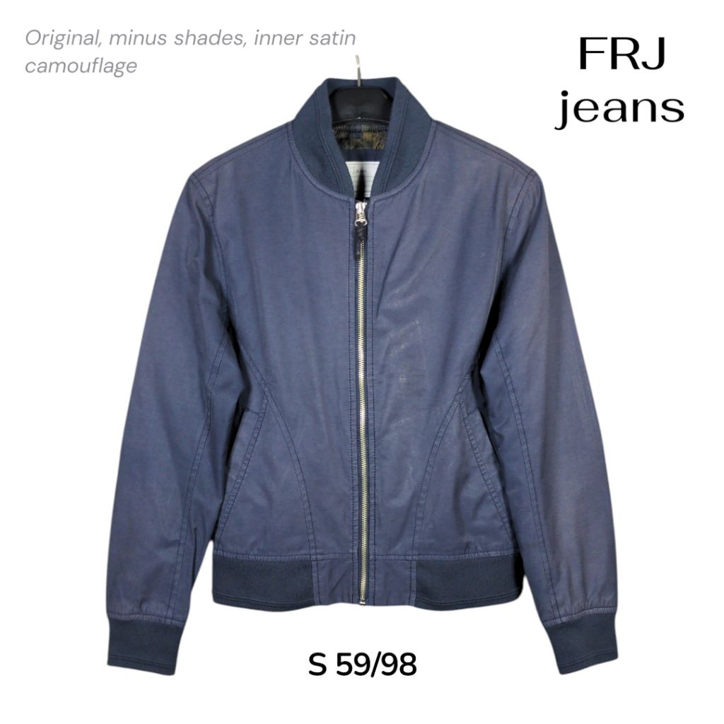 FRJ Jeans Bomber Jacket Casual Original Size S Navy Blue