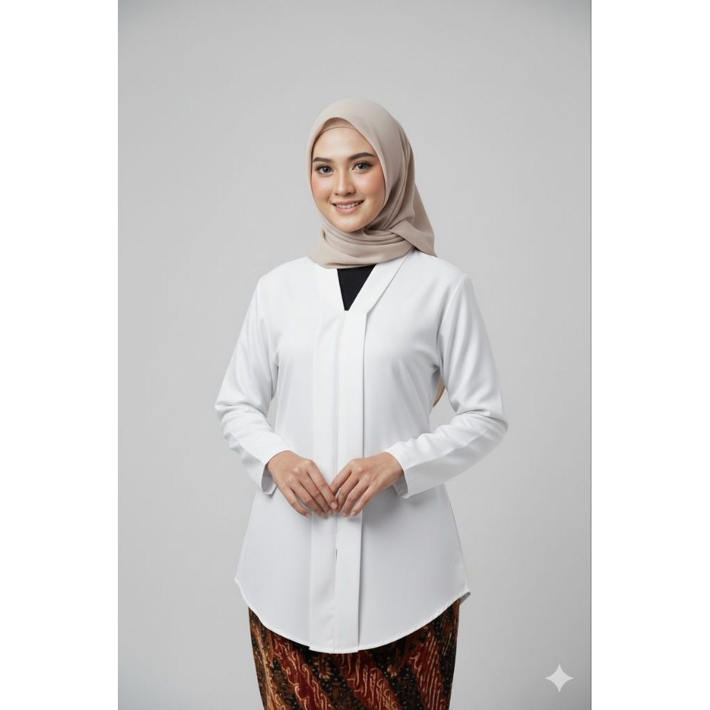 Zahrah Gallery - Kebaya Kartini Modern Polos Bahan Katun Premium/Kebaya Kartini Modern