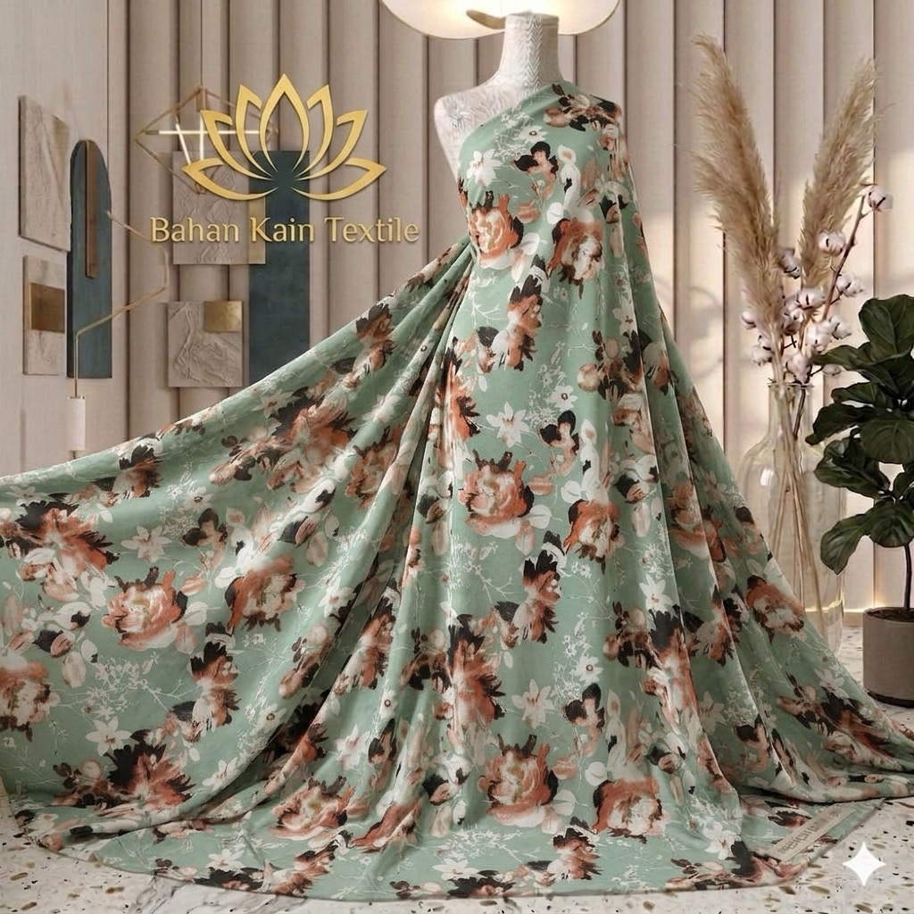 Kain Sifon Ceruty Motif Bunga  Premium – Adem, Halus, Jatuh, Terawang,Elegan – Cocok Untuk Gamis,Tun