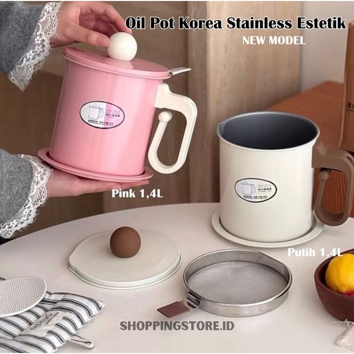 Oil Pot 1.4 Liter / Oil Pot Stainless 304 / Saringan Minyak / Saringan Minyak Estetik