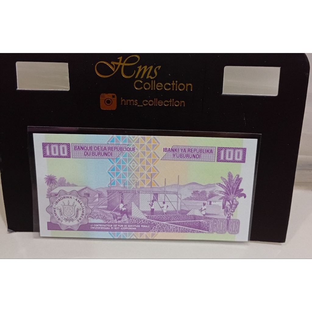 Burundi 100franc UNC untuk koleksi dam Numismatik