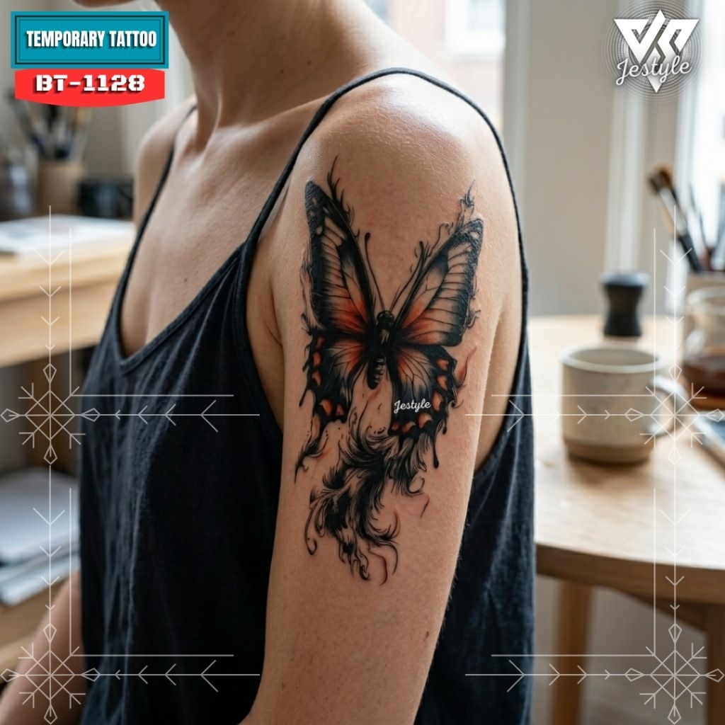 [XQB-1128] Tato Temporer Temporary Tattoo Kupu kupu