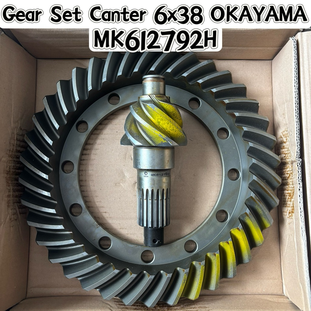 Gear Set Canter 6x38 Original Okayama Gold MK612792H / gear kit 6x38 Ps125 Okayama / crown wheel pin
