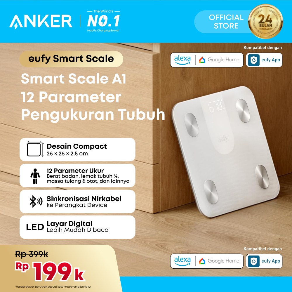Eufy Weighing Scales for Body Weight, Digital Bathroom Scales with Bluetooth, Body Fat Scales, 12 Me