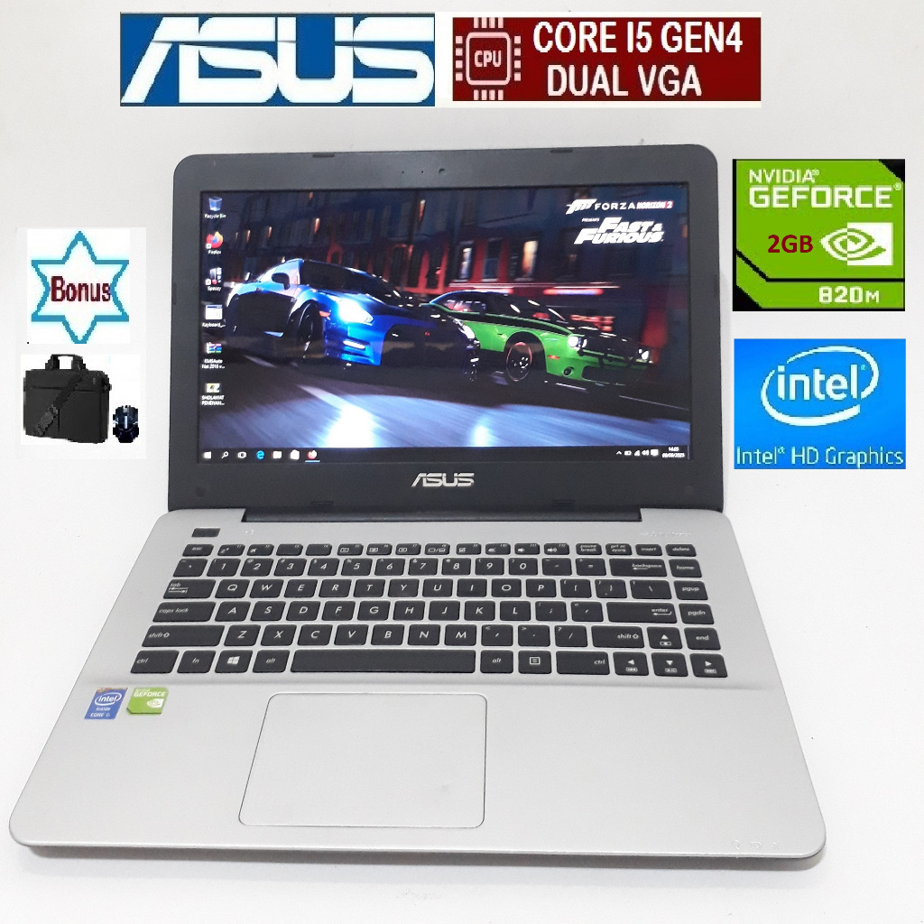 laptop core i5 dual vga layar 14inch bergaransi