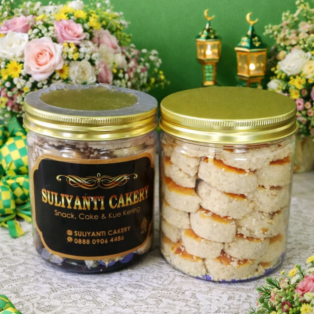Roti kacang wijen kemasan toples tabung 600 ml