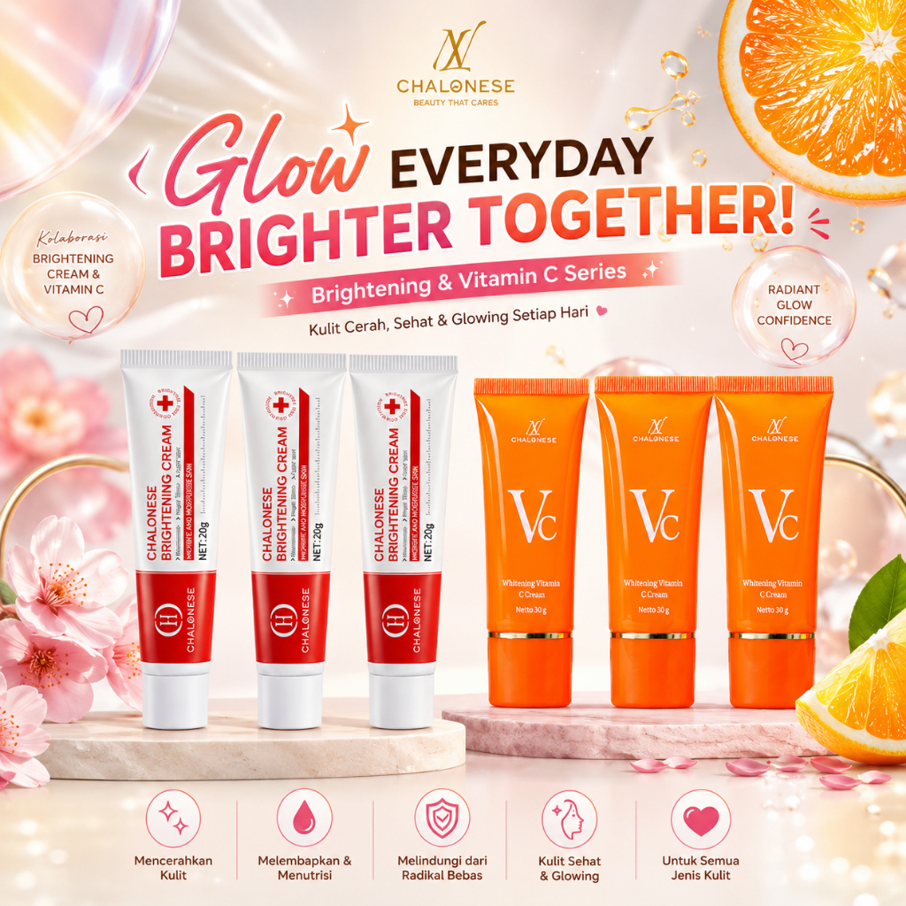 [COD] Chalonese Brightening Set ( Whitening Moisturizing Cream + Whitening Cream Vitamin C ) Membant