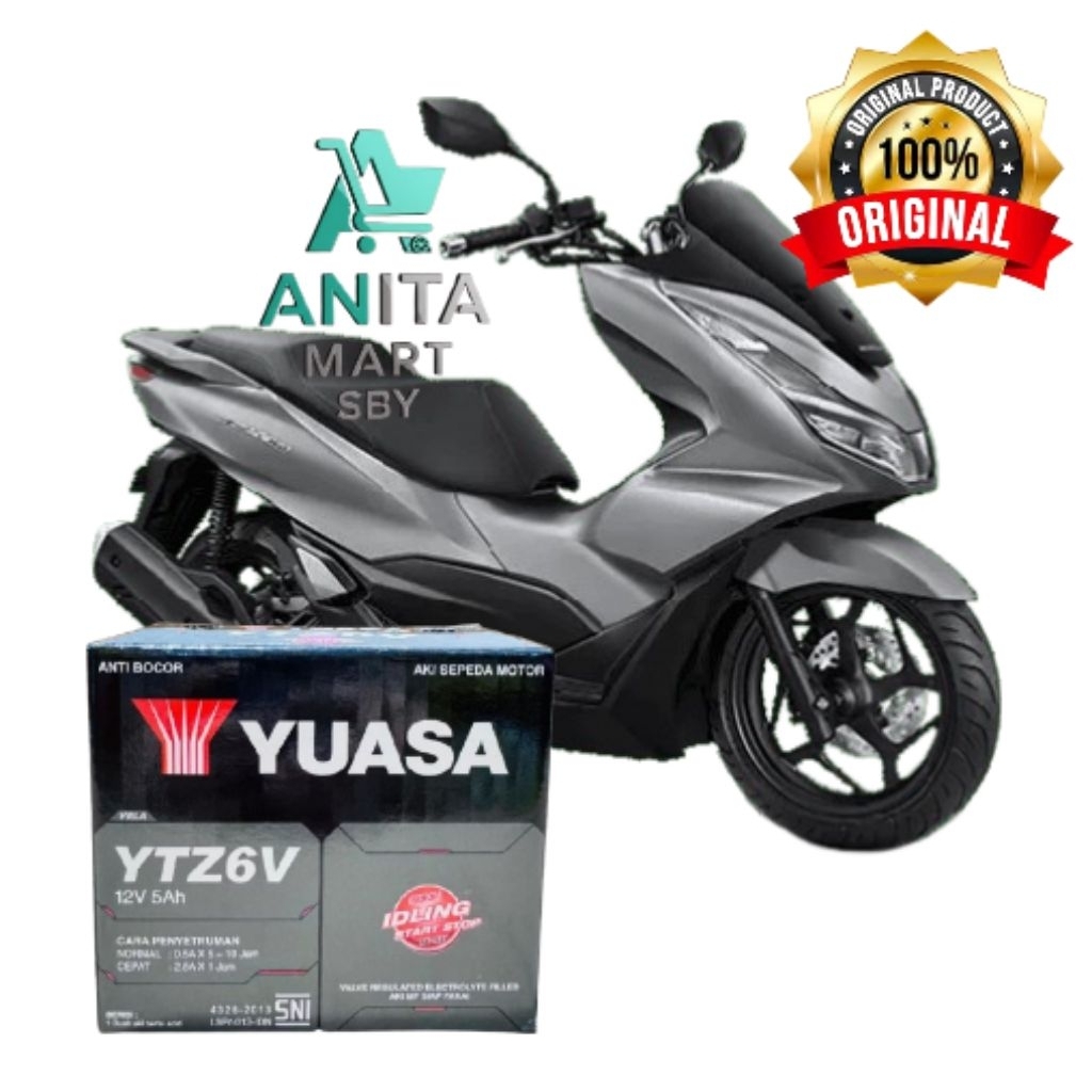 Aki motor PCX accu yuasa mf YTZ6V persamaannya GTZ6V / MTZ6V / MTX6V