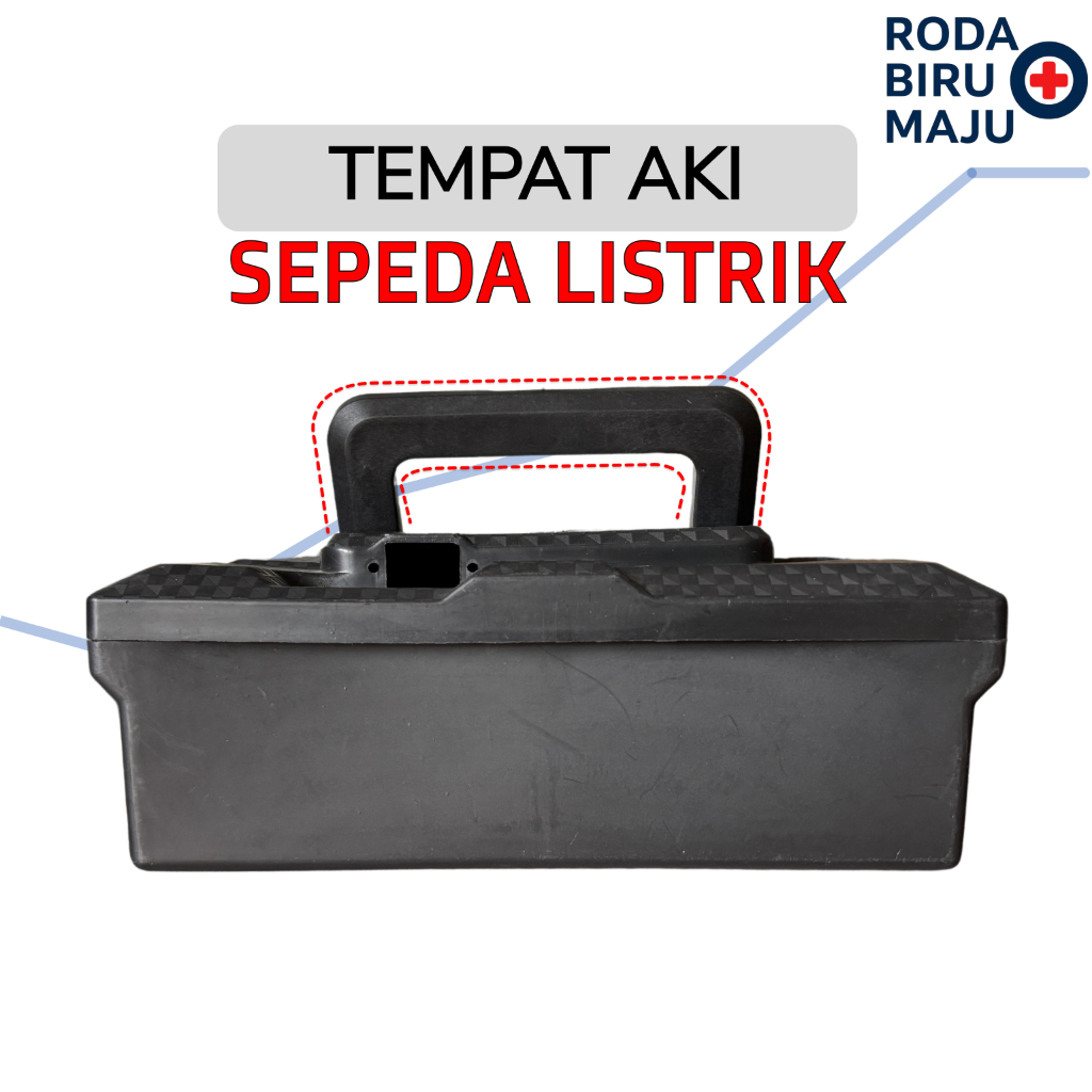 Box Aki Tempat Penyimpanan Aki Baterai Dudukan Storage Kotak Sepeda Listrik