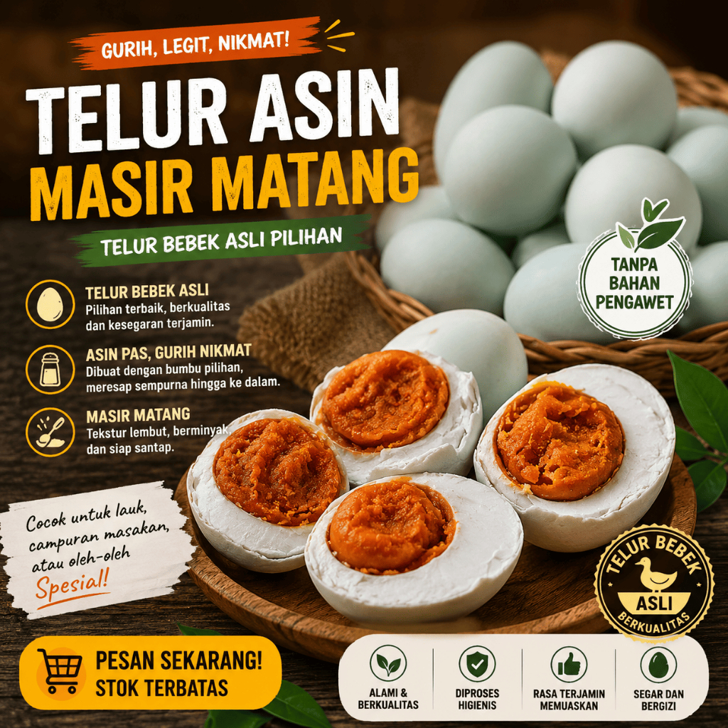 Telur Asin Masir Matang Telur Bebek Asin 10 pcs packing mika