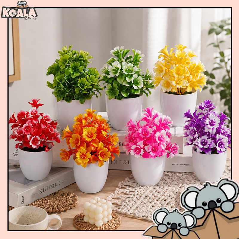 Tanaman Bunga Lonceng Hias Plastik Pot Bonsai Ornamen Dekorasi Rumah KoalaStore PBP27