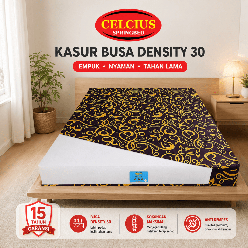 Celcius Kasur Busa Density 30 Garansi 15 Tahun Tebal 25cm dan 30cm
