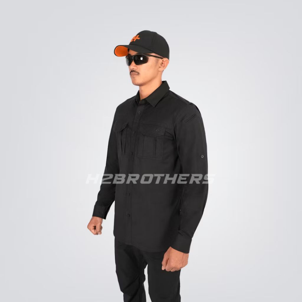 Kemeja Ajudan Lengan Panjang Cotton Despo Stretch