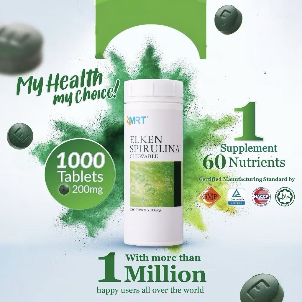 Elken Spirulina 1000 Tablet