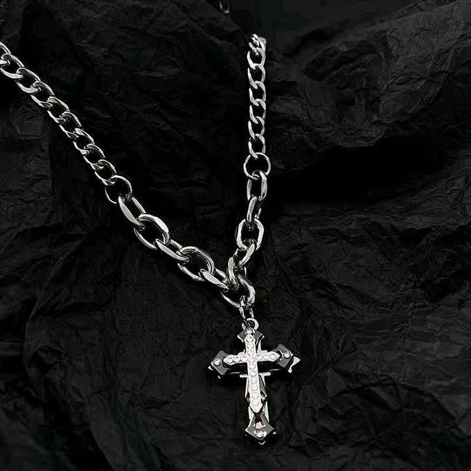 Kalung Salib Permata Beda Rantai / Kalung Salib Kristal Kecil / Kalung Salib Beda Rantai / Liontin S