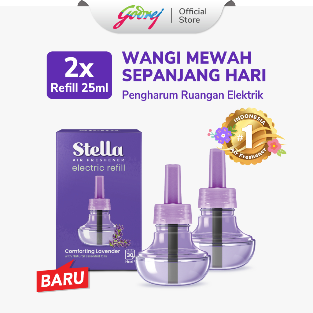 Stella Air Freshener Electric Refill Comforting Lavender x2 - Pengharum Pewangi Ruangan Elektrik