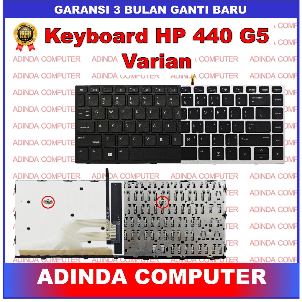 Keyboard HP Probook 440-G5 440 G5 430-G5 430 445-G5 445 G5 Silver Backlight Backlite