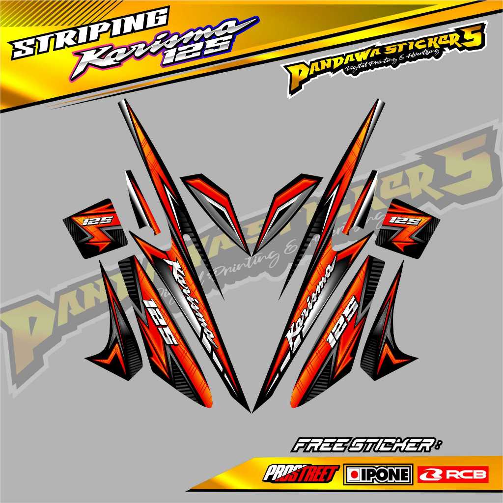 STRIPING VARIASI HONDA KARISMA X 125 / STIKER LIST MOTOR HONDA KARISMA X 125
