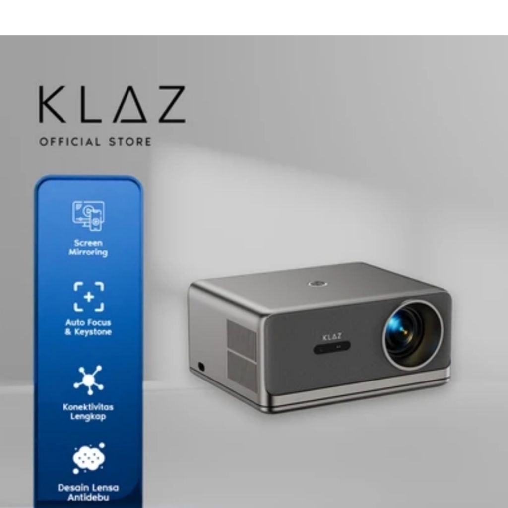 Klaz Proyektor 1080p Full Hd 800 Ansi Auto Focus Gtv Dongle Abu-Abu