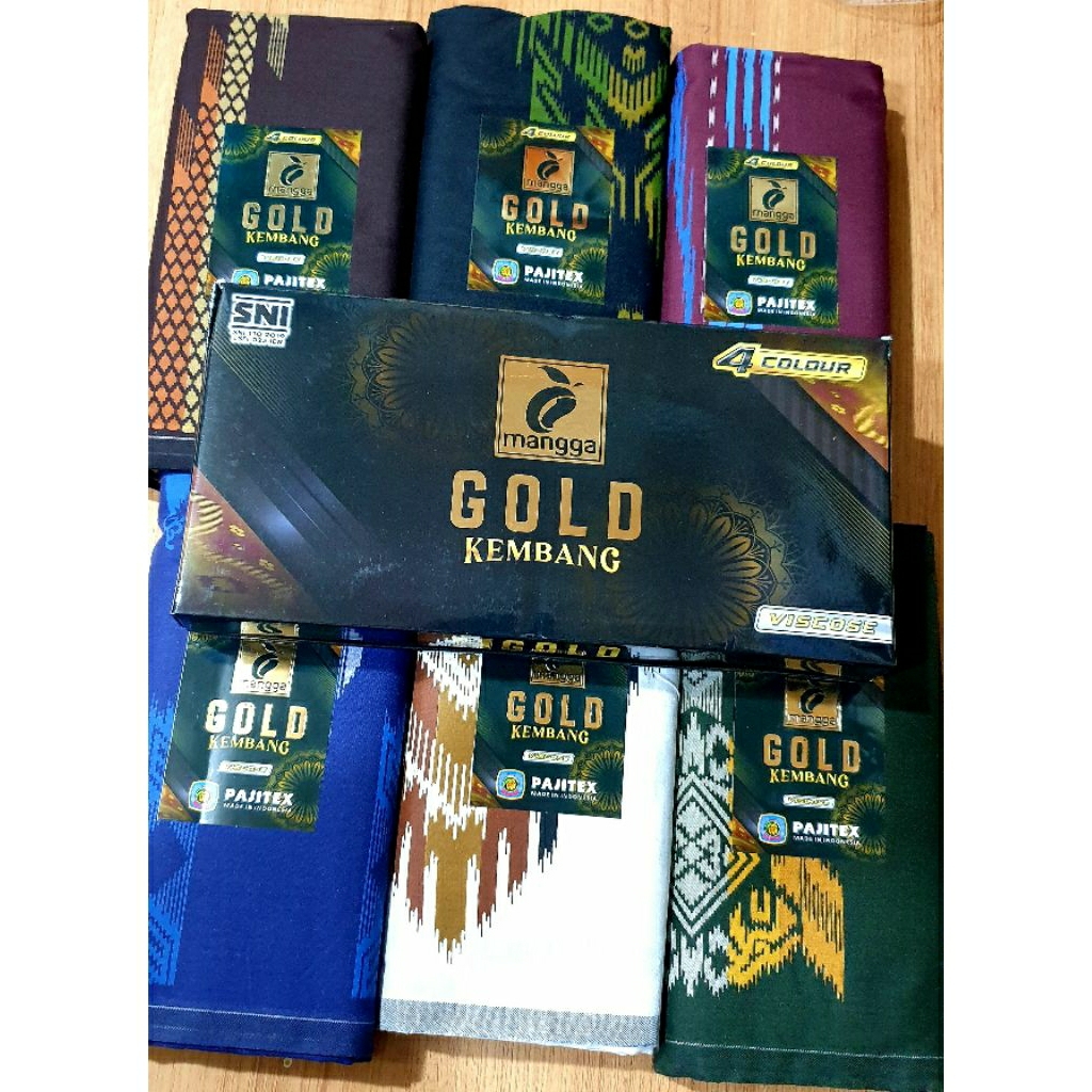 SARUNG MANGGA GOLD KEMBANG 4 WARNA VISCOSE DEWASA SARUNG MANGGA GOLD SARUNG MANGGA