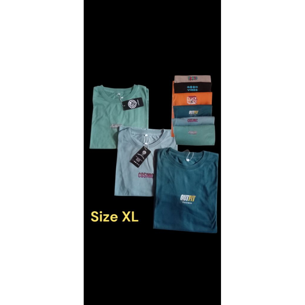 kaos pria dan wanita. kaos tampilan elegan cocok buat kamu biar tambah keren. ukuran XL. 100'ribuan 