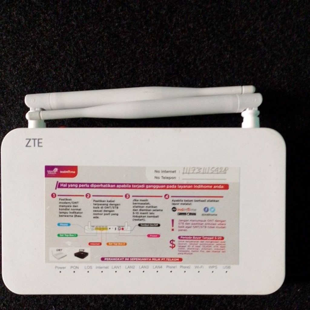 ROUTER ZTE F609 V3 PORT BIRU SECOND