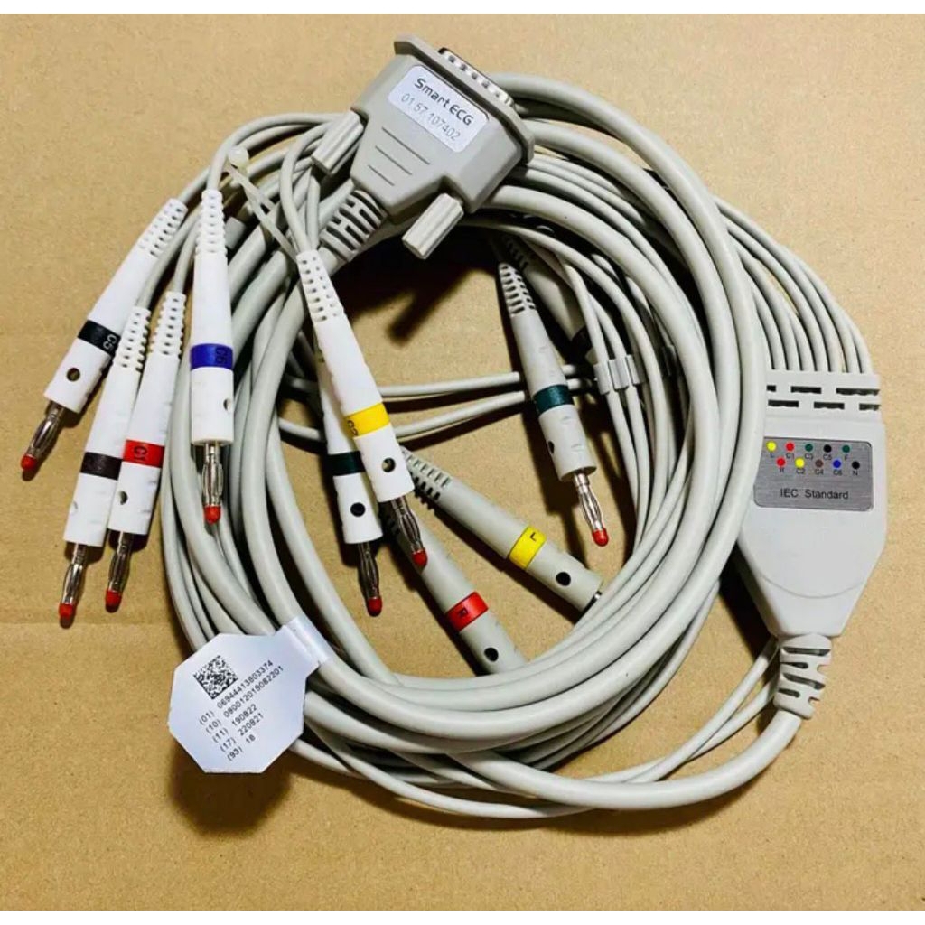 Kabel ECG 3 Channel IEC Smart ECG Lead Wire EKG Monitor Pasien 3 Lead Compatible