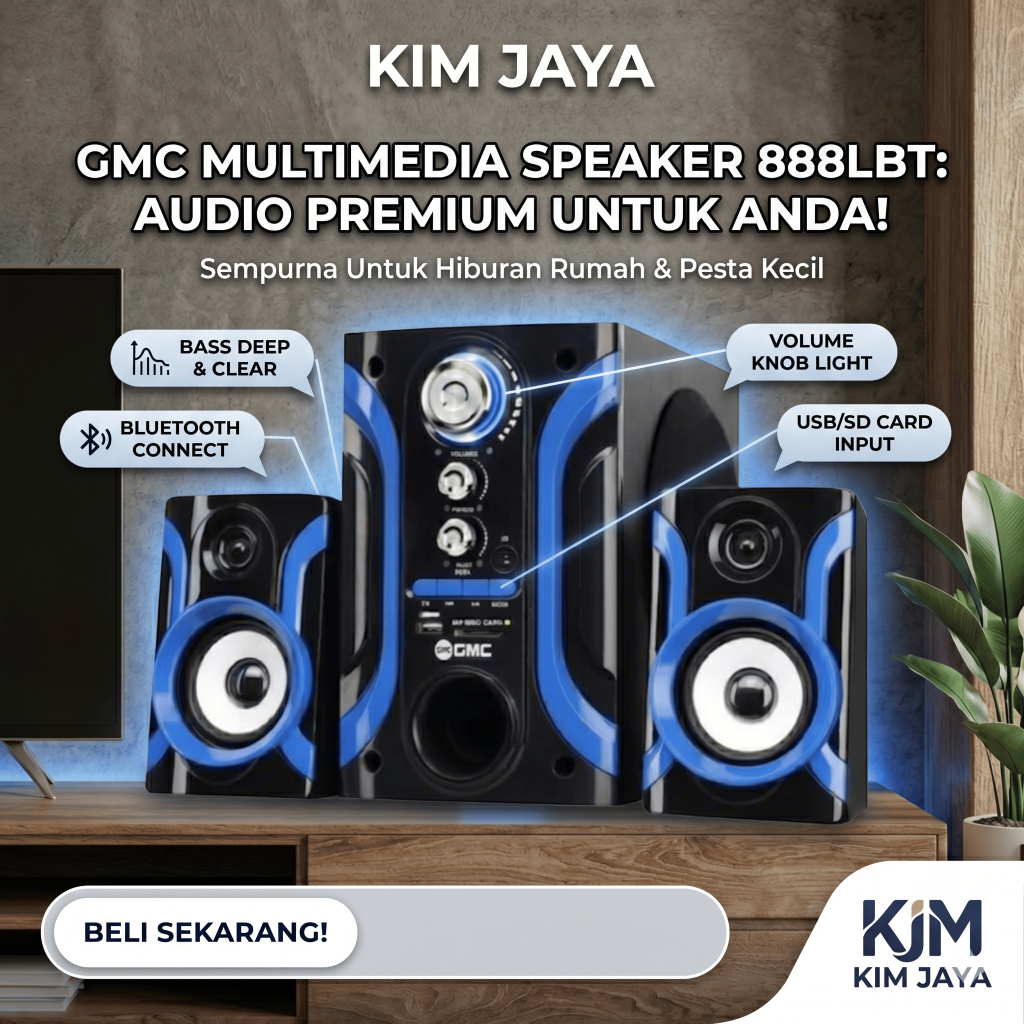 Speaker Aktif Bluetooth GMC 888L / 888K Multimedia Radio Bass