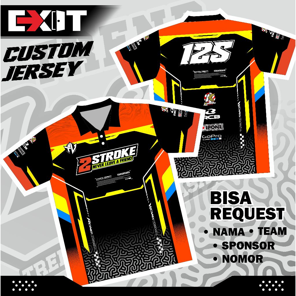 Jersey 2 Stroke Motor Racing 2Tak -BAJU JERSEY WANGKY POLO CUSTOME TWO STROKE RACING HELL FULLPRINTI