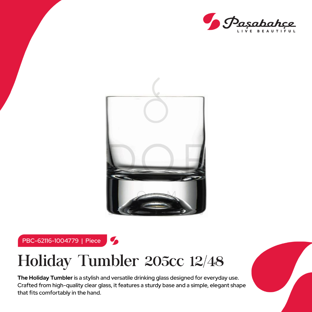 PASABAHCE HOLIDAY WHISKY CLEAR TUMBLER 205 CC | GELAS WHISKY KACA PREMIUM ORIGINAL TURKI