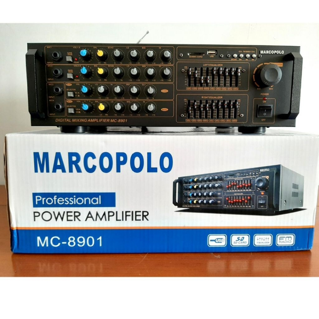 Mixer Amplifier Marcopolo MC 8901 USB bluetooth ampli karaoke