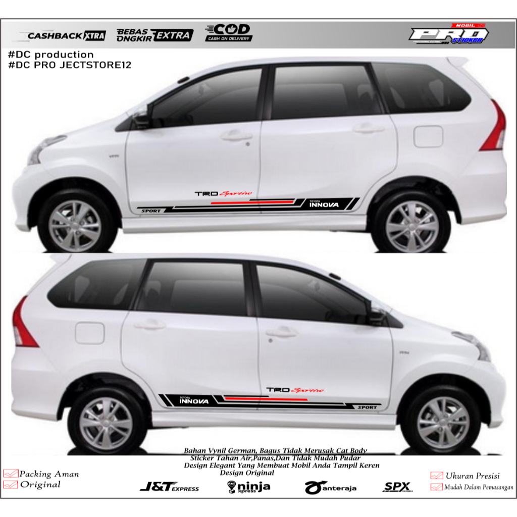 STICKER AKSESORIS INNOVA LAMA STICKER MOBIL TOYOTA INNOVA LAMA KEREN