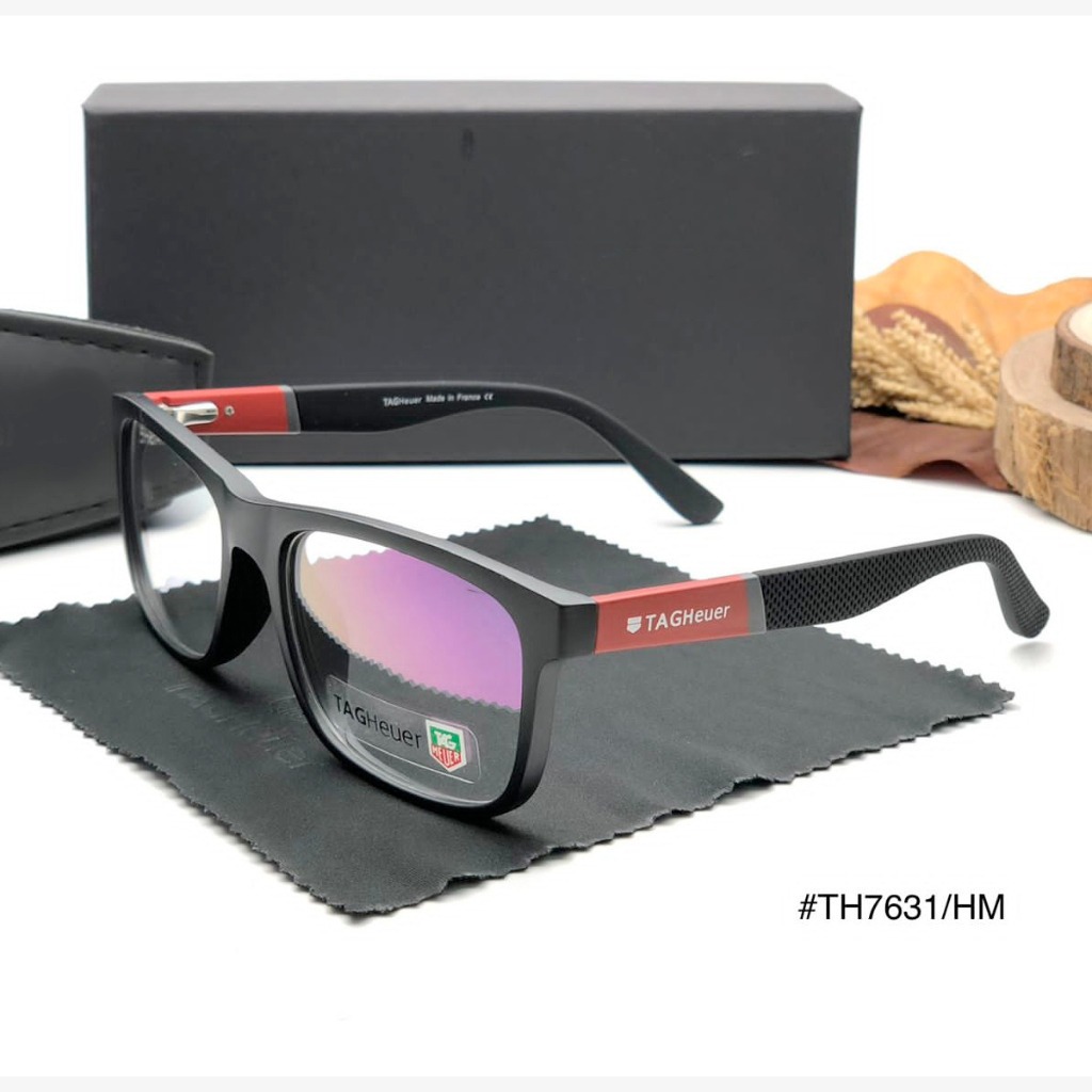 Kacamata TAG HEUER Type 7631 Size Besar Bahan Nilon Opsi Lensa Optik