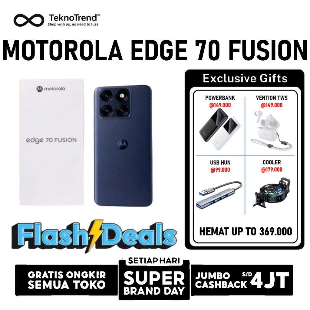Lenovo Motorola Edge 70 Fusion 5G 8/256GB | Motorola Edge 60 Fusion 5G 12/256GB - Handphone ponsel a