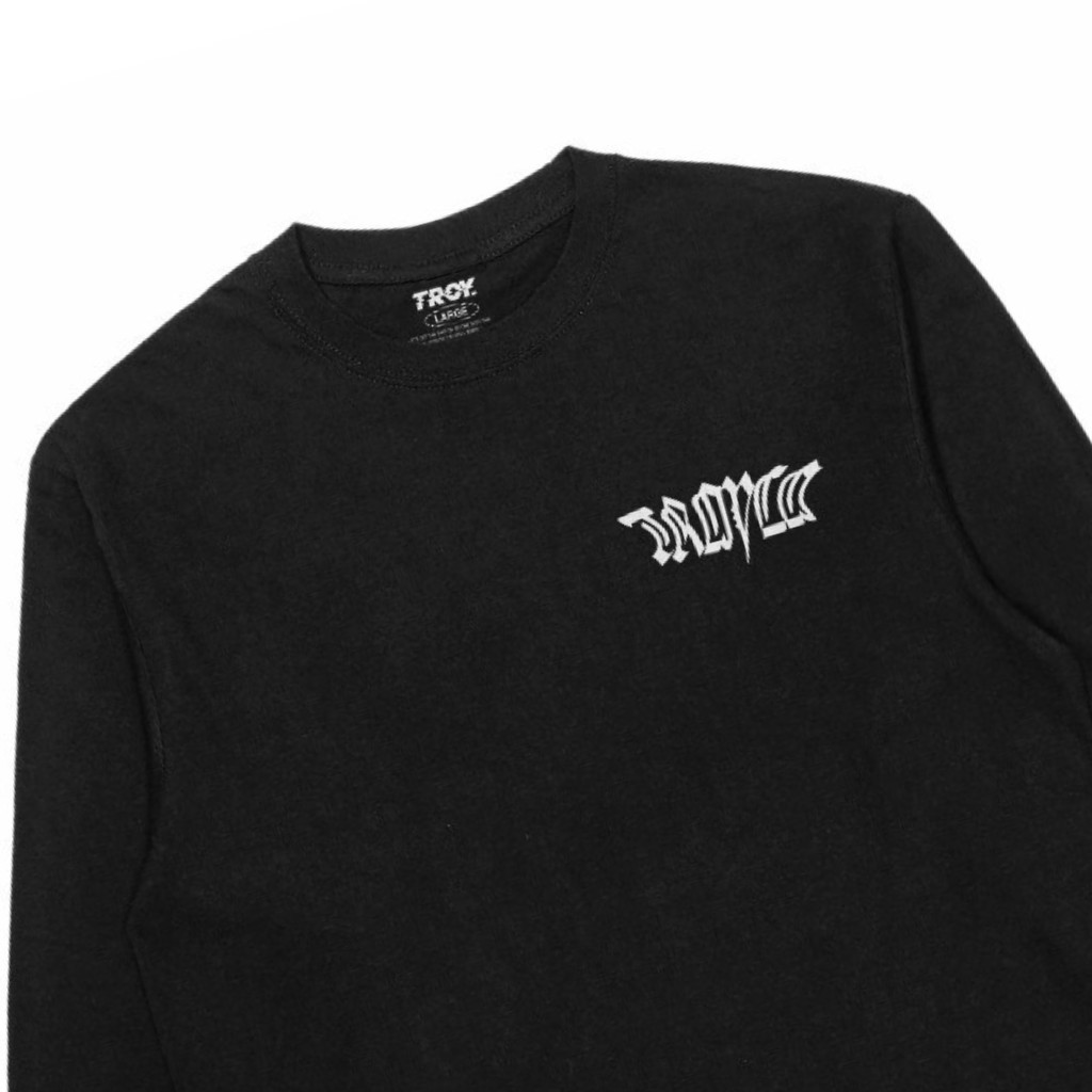 Troy Company Kaos Pria Lengan Panjang Hitam - Roaring Bear Longsleeve Tshirt Black LSD 2435