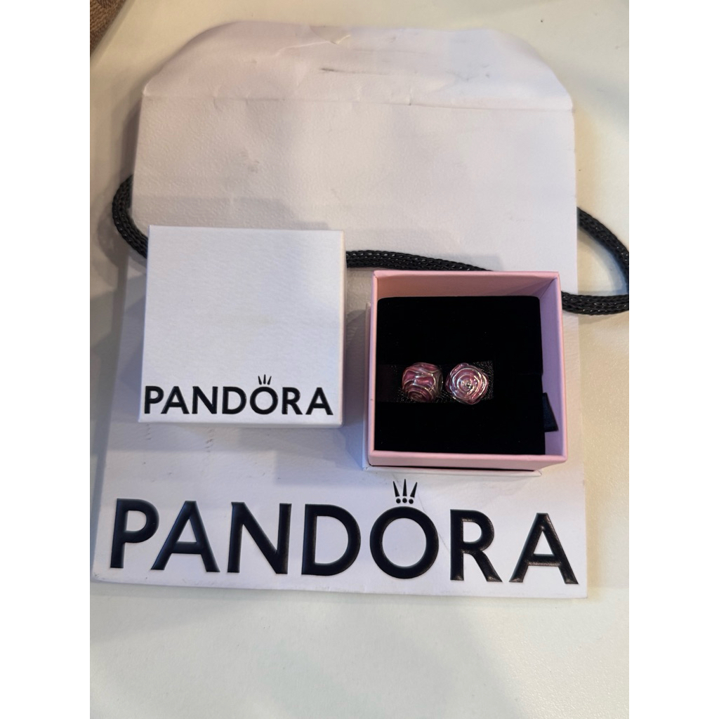 Preloved - Original Pandora Pink Rose in Bloom Charm