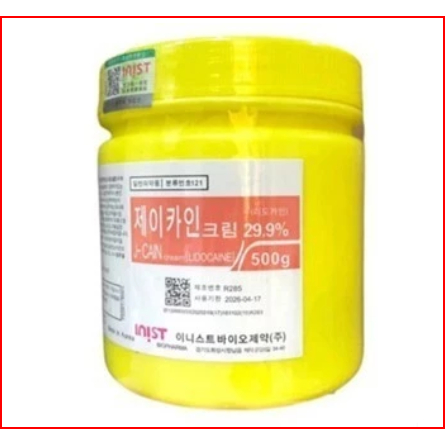 JCAIN Cream Anastesi 500g - Merah 29.9% Lidocaine, Efektif untuk Sulam Alis dan Bibir