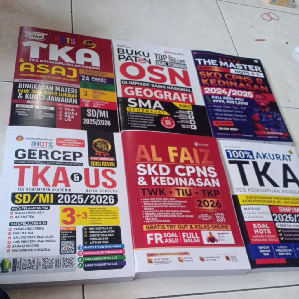 TKA ASAJ,, OSN Geografi SMA, The Master CPNS 2024/2025, Gercep TKA SD,, AL FAIZ CPNS 2026,, TKA  Aku
