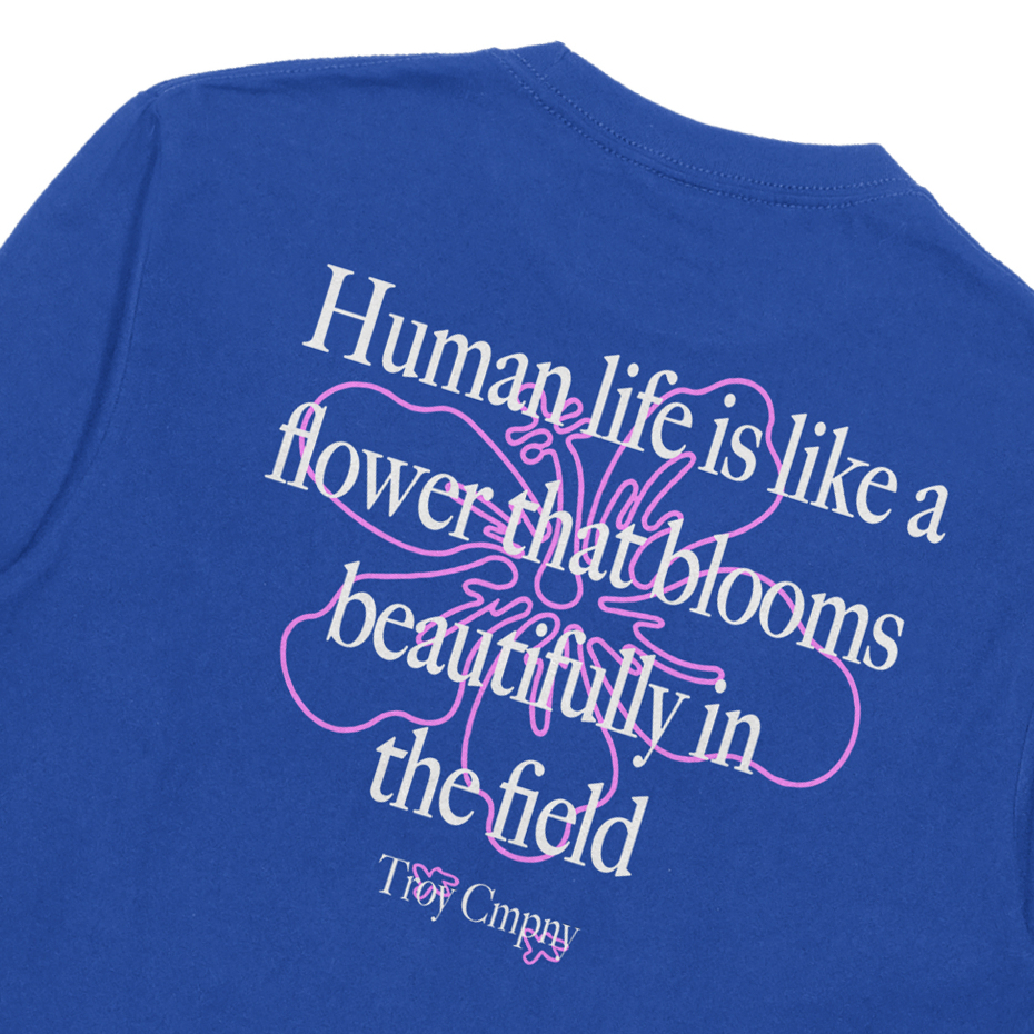 Troy Company Kaos Pria Lengan Panjang Biru Benhur - Blooms Longsleeve Tshirt Royal Blue LSD 3160