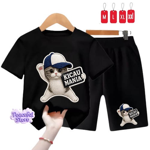 Stelan Anak Efek Bordir 3D Motif Kicau Mania 2-10 thn / Stelan kaos Anak-Anak / Baju Anak Celana Pen