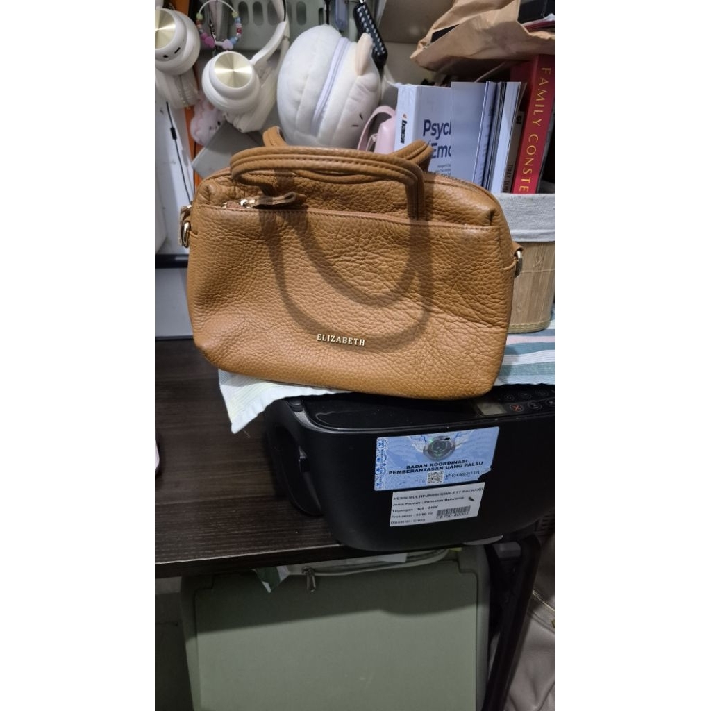 tas slempang kulit asli elizabeth preloved