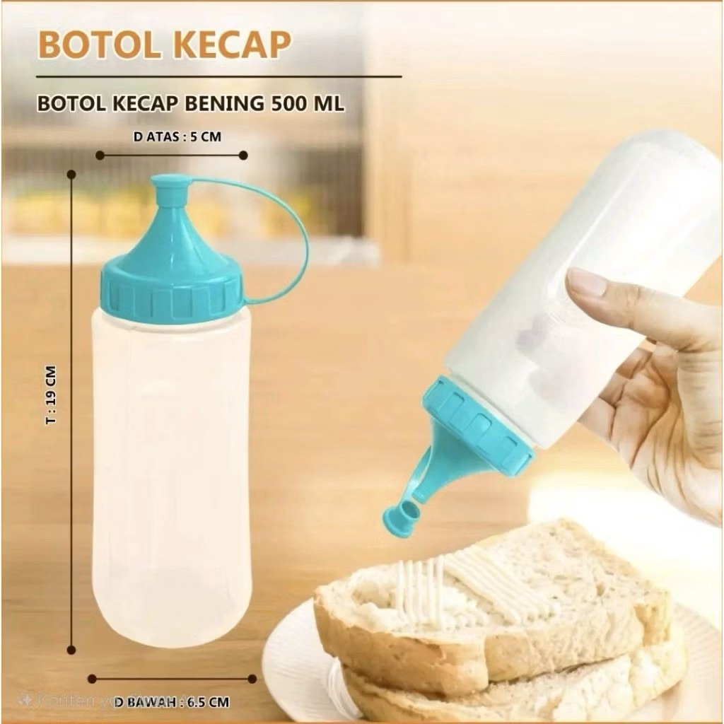 Botol kecap Plastik / Botol mayonaise / Botol Saos Plastik ukuran  500ml