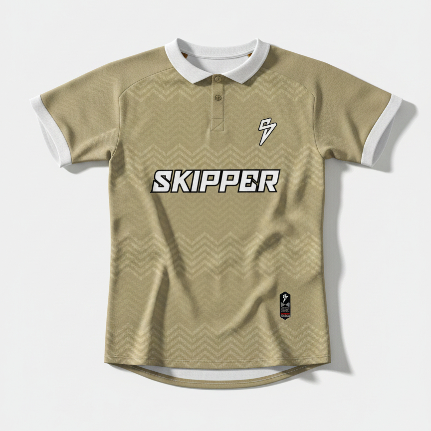 Jersey Skipper Sport Khaki Gold - Setelan Futsal Kerah Polo Elegan
