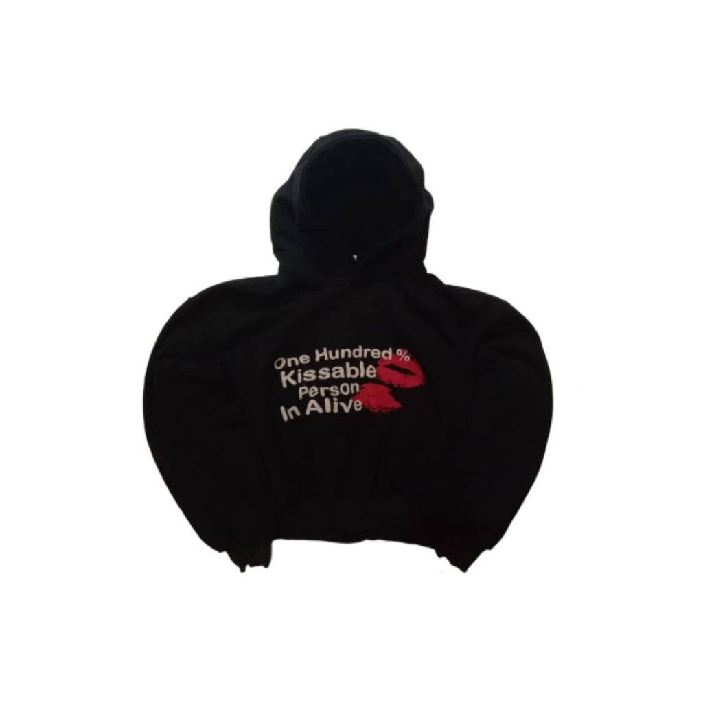 HOODIE TELEPATIC KISSES SIZE S BLACK