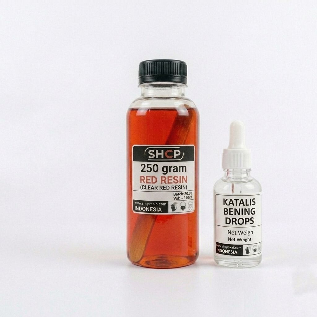 Resin merah 250 gram + katalis SHCP Fiberglass