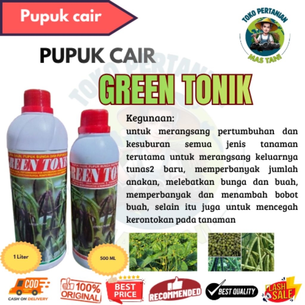 Pupuk Cair GREEN TONIK - Pupuk Daun, Bunga, dan Buah