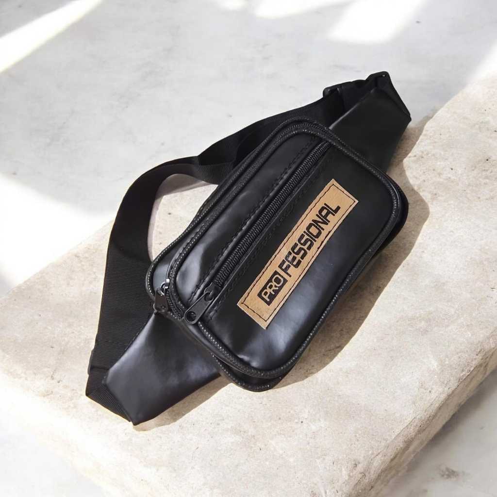 waitsbag pria bahan bimo halus - tas pinggang pria dan wanita terbaru multifungsi bisa cod