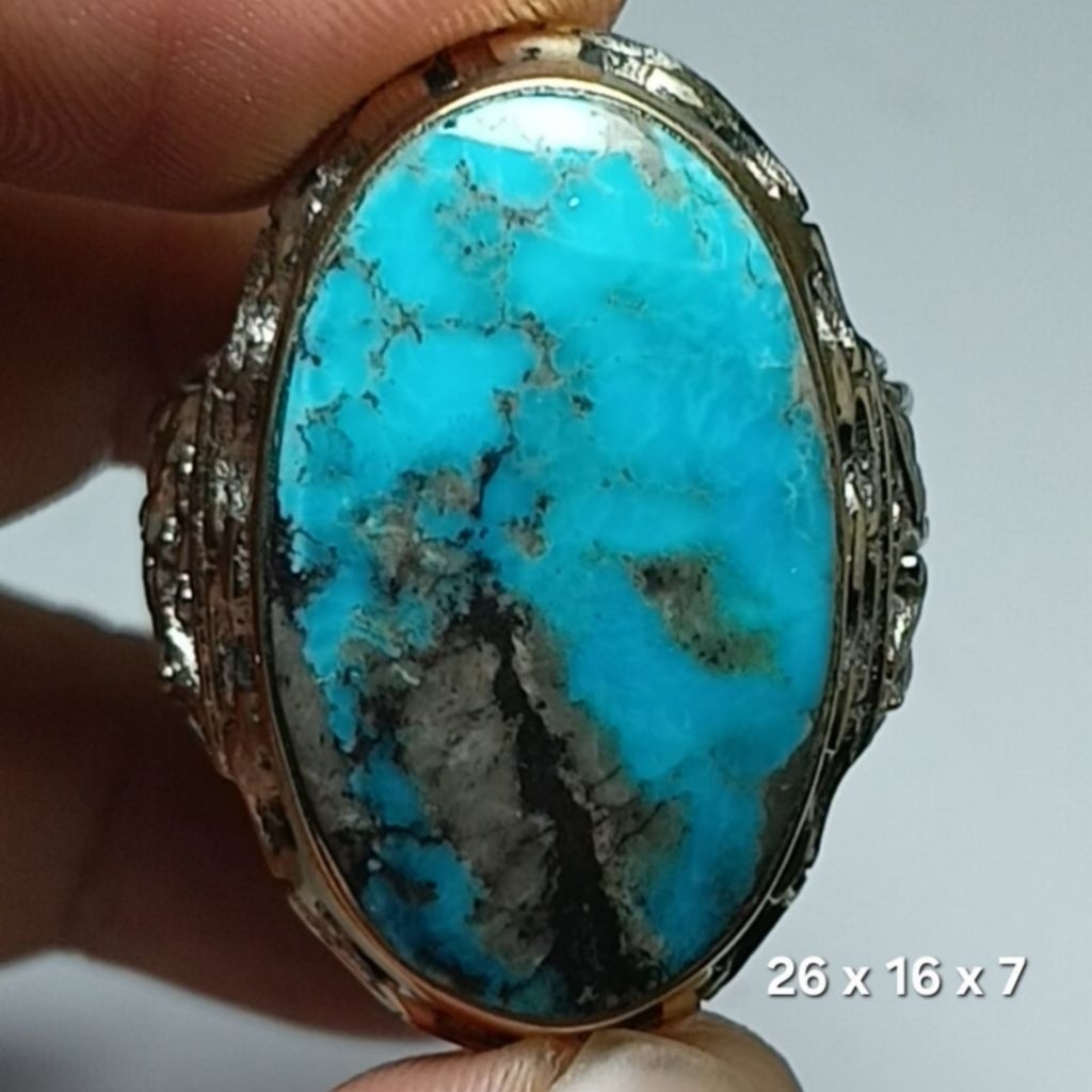 NATURAL BATU PIRUS PERSIA WARNA BIRU
