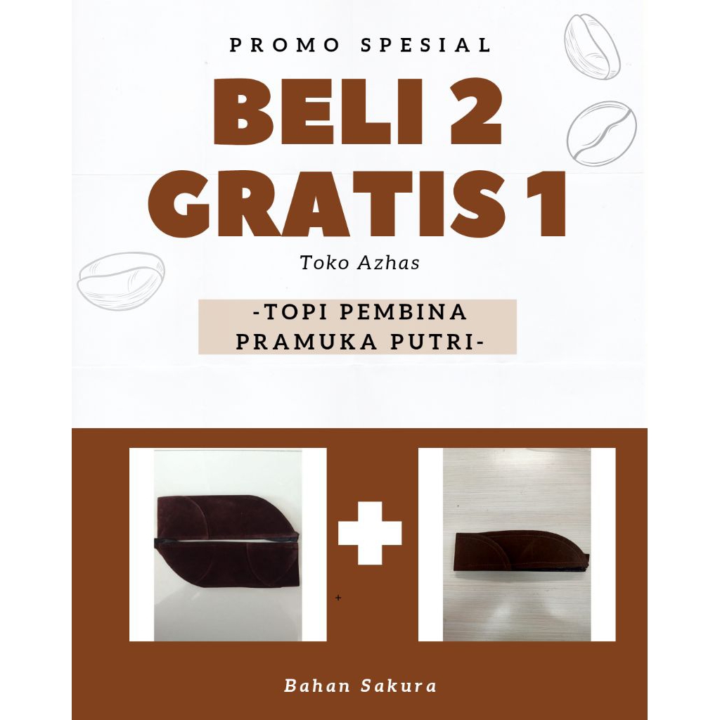 (Beli 2 Dapat 3) Peci Pembina Pramuka Putri, Topi pembina pramuka putri, peci pembina cewe bahan sak